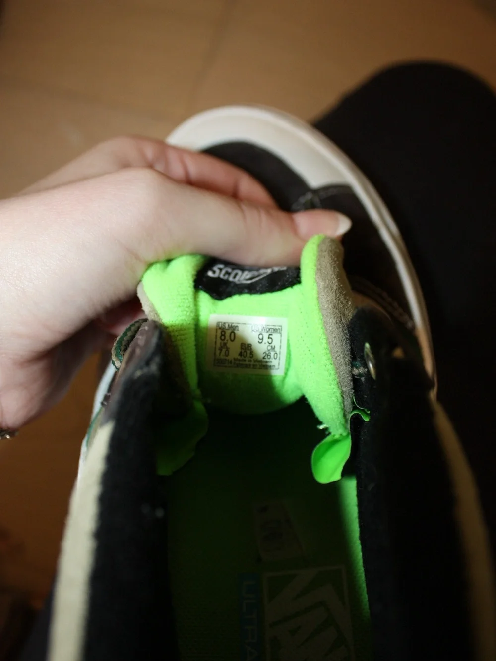 Vans High-Top Sneakers in Olive, Black & Neon Green